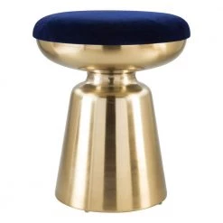 Juniper 19 in. Blue and Gold Side Stool by ZUO