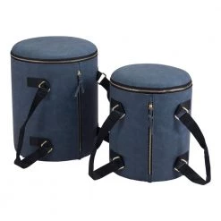 Candice Blue Storage Set Ottoman by ZUO