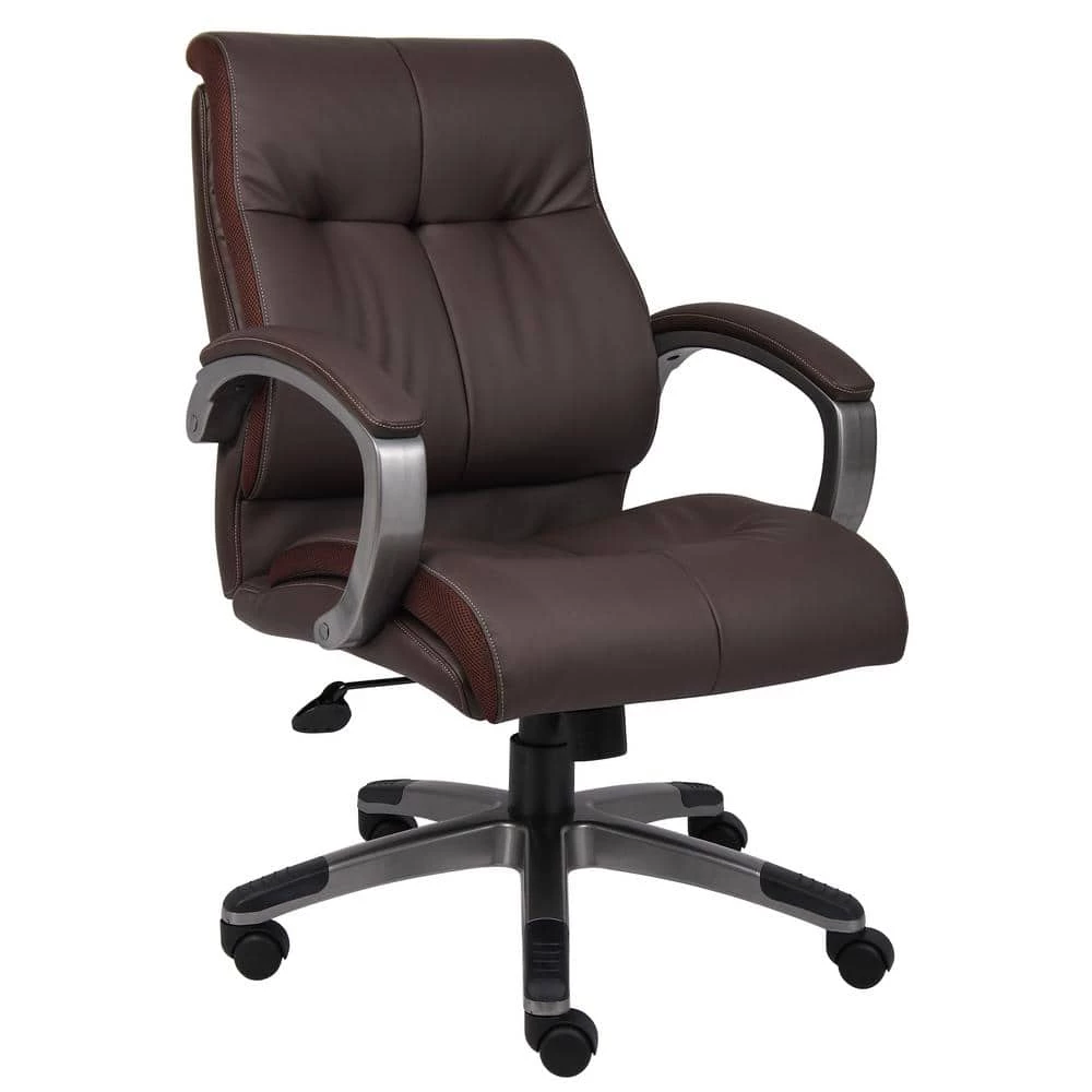 31 in. Width Big and Tall Brown Vinyl Executive Chair with Swivel Seat by BOSS Office Products 3 31 in. Width Big and Tall Brown Vinyl Executive Chair with Swivel Seat by BOSS Office Products