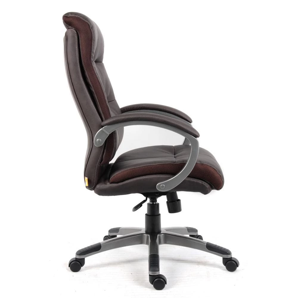 31 in. Width Big and Tall Brown Vinyl Executive Chair with Swivel Seat by BOSS Office Products 4 31 in. Width Big and Tall Brown Vinyl Executive Chair with Swivel Seat by BOSS Office Products - Image 2