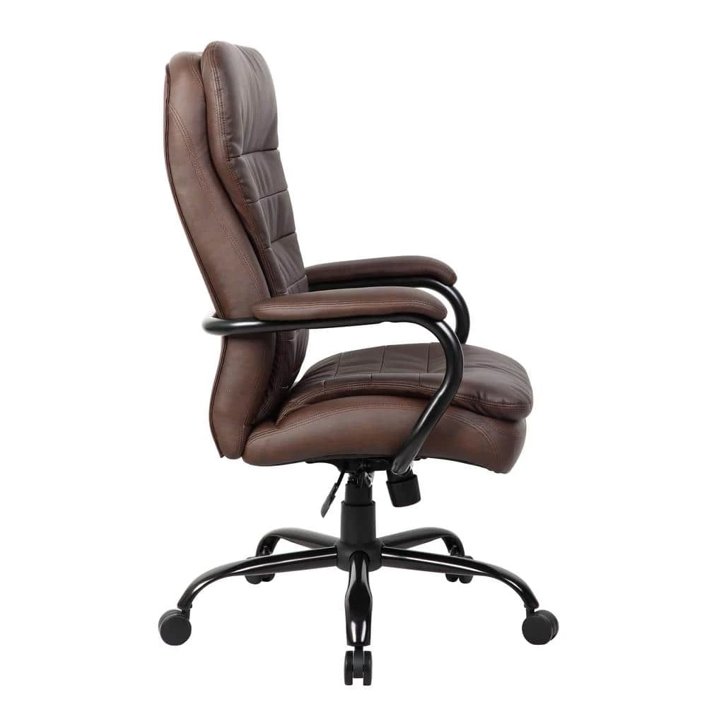 31 in. Width Big and Tall Brown Faux Leather Executive Chair with Swivel Seat by BOSS Office Products 7 31 in. Width Big and Tall Brown Faux Leather Executive Chair with Swivel Seat by BOSS Office Products - Image 5