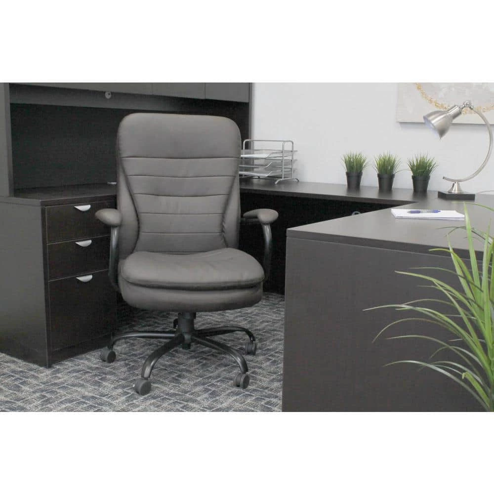 31 in. Width Big and Tall Brown Faux Leather Executive Chair with Swivel Seat by BOSS Office Products 10 31 in. Width Big and Tall Brown Faux Leather Executive Chair with Swivel Seat by BOSS Office Products - Image 8