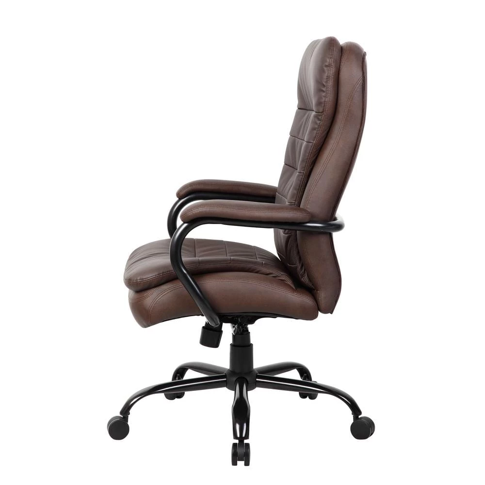 31 in. Width Big and Tall Brown Faux Leather Executive Chair with Swivel Seat by BOSS Office Products 4 31 in. Width Big and Tall Brown Faux Leather Executive Chair with Swivel Seat by BOSS Office Products - Image 2
