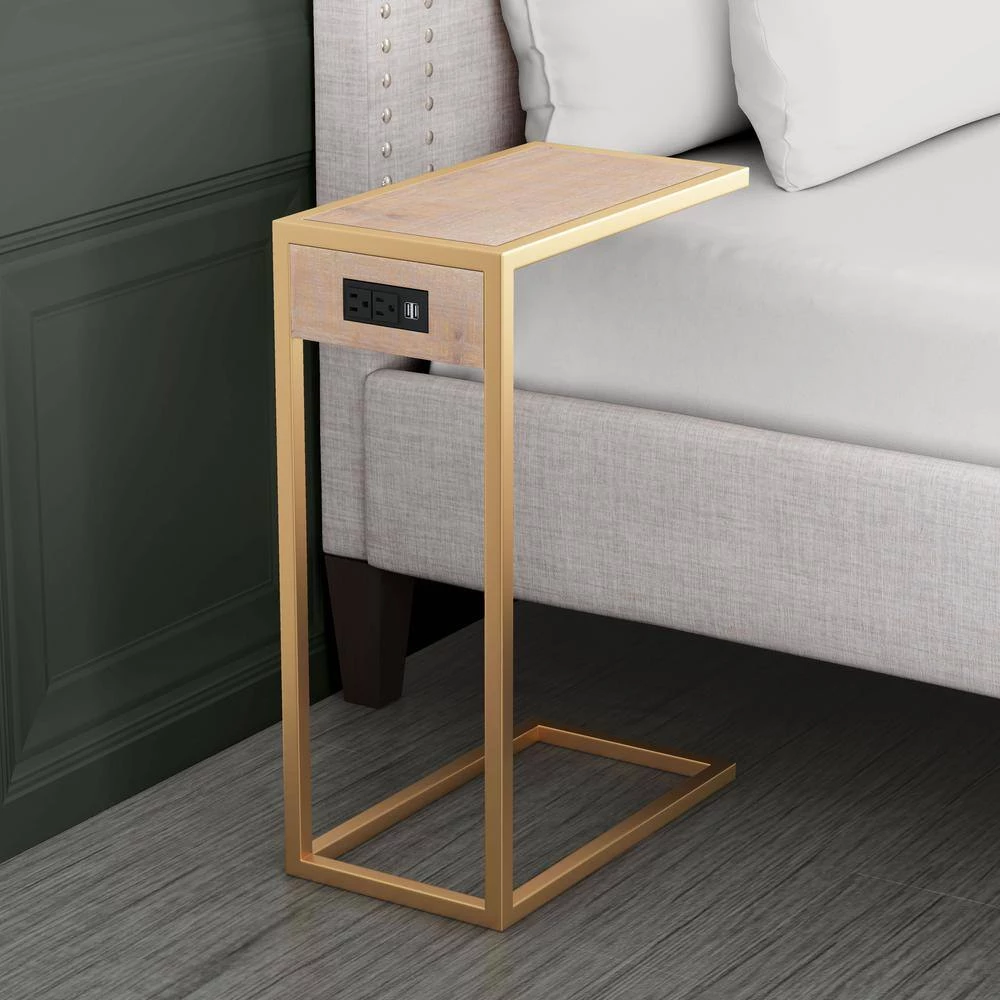Ike Wood and Gold Side Table by ZUO 10 Ike Wood and Gold Side Table by ZUO - Image 8