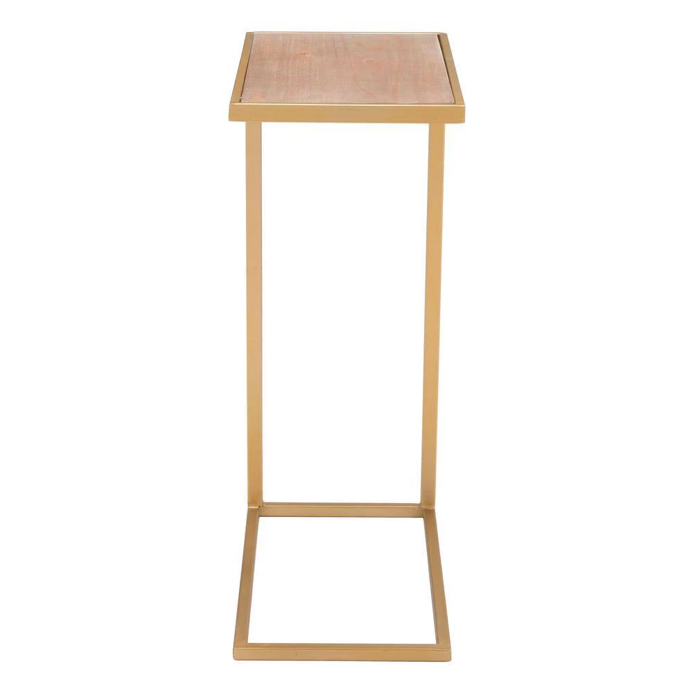Ike Wood and Gold Side Table by ZUO 6 Ike Wood and Gold Side Table by ZUO - Image 4