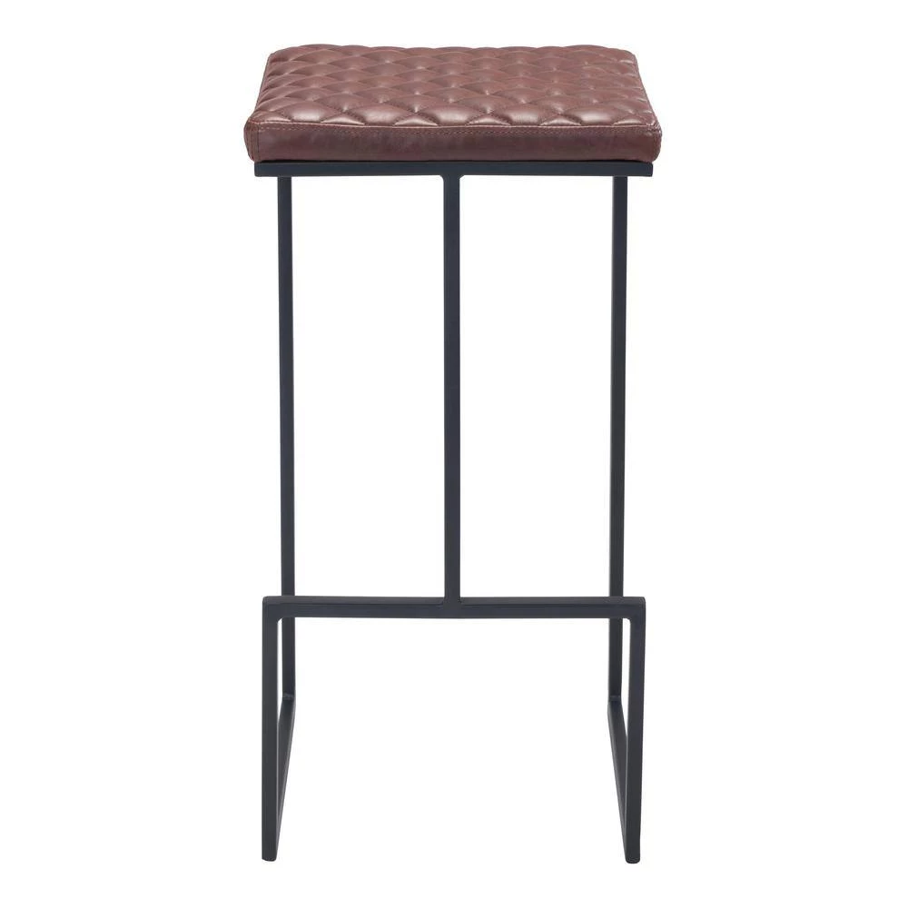 Element 17 in. Brown Bar Stool by ZUO 4 Element 17 in. Brown Bar Stool by ZUO - Image 2