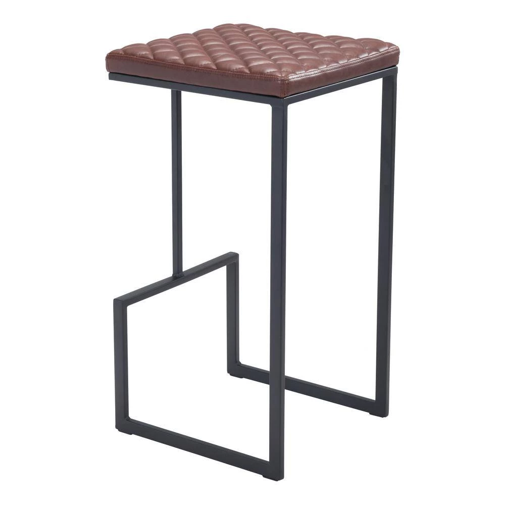 Element 17 in. Brown Bar Stool by ZUO 8 Element 17 in. Brown Bar Stool by ZUO - Image 6