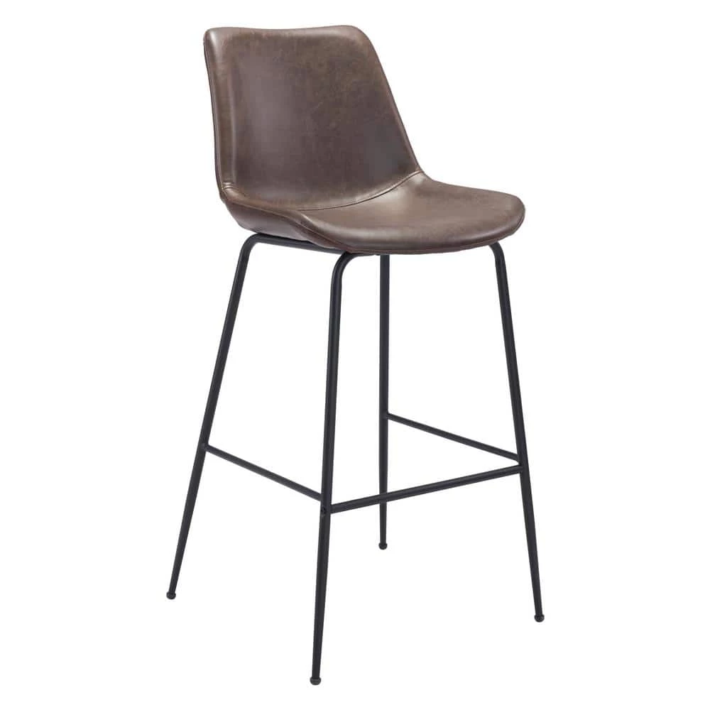 Byron Bar Chair Brown by ZUO 3 Byron Bar Chair Brown by ZUO