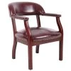 Captains Chair Burgundy Vinyl Mahogany Brass Nail Heads by BOSS Office Products 1 Captains Chair Burgundy Vinyl Mahogany Brass Nail Heads by BOSS Office Products -Default Template 6 burgundy accent chairs b9540 by 64 1000