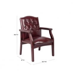 24.5 in. Width Big and Tall Burgundy and Mahogany Vinyl Guest Office Chair by BOSS Office Products 10 24.5 in. Width Big and Tall Burgundy and Mahogany Vinyl Guest Office Chair by BOSS Office Products -Default Template 6 burgundy and mahogany boss office products guest office chairs b959 by 40 1000