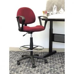 Burgundy Tweed Fabric Loop Arms Ergonomic Drafting Chair by BOSS Office Products 11 Burgundy Tweed Fabric Loop Arms Ergonomic Drafting Chair by BOSS Office Products -Default Template 6 burgundy boss office products drafting chairs b1617 by 31 1000