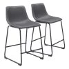 Smart Charcoal 100% Polyurethane Counter Chair Set - (Set of 2) by ZUO 1 Smart Charcoal 100% Polyurethane Counter Chair Set - (Set of 2) by ZUO -Default Template 6 charcoal black zuo bar stools 109324 64 1000