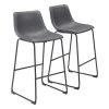 Smart Charcoal 100% Polyurethane Bar Chair Set - (Set of 2) by ZUO 2 Smart Charcoal 100% Polyurethane Bar Chair Set - (Set of 2) by ZUO -Default Template 6 charcoal black zuo bar stools 109327 64 1000