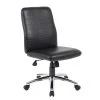 Black Vinyl Ribbed Style Cushions Chrome Base Armless Pneumatic Lift High Back Desk Chair by BOSS Office Products -Default Template 6 chrome boss office products task chairs b430 bk 64 1000