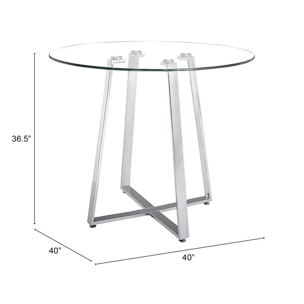 Lemon Chrome Drop Counter Table by ZUO 4 Lemon Chrome Drop Counter Table by ZUO - Image 2