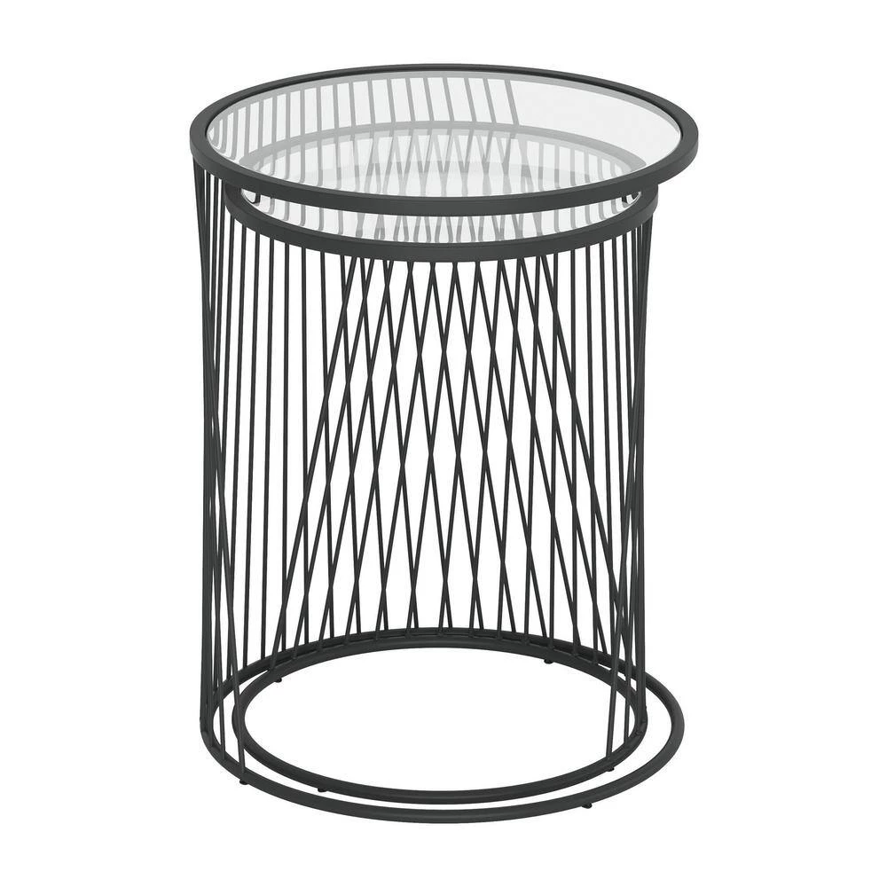 Shine Clear and Black Nesting Tables by ZUO 6 Shine Clear and Black Nesting Tables by ZUO - Image 4
