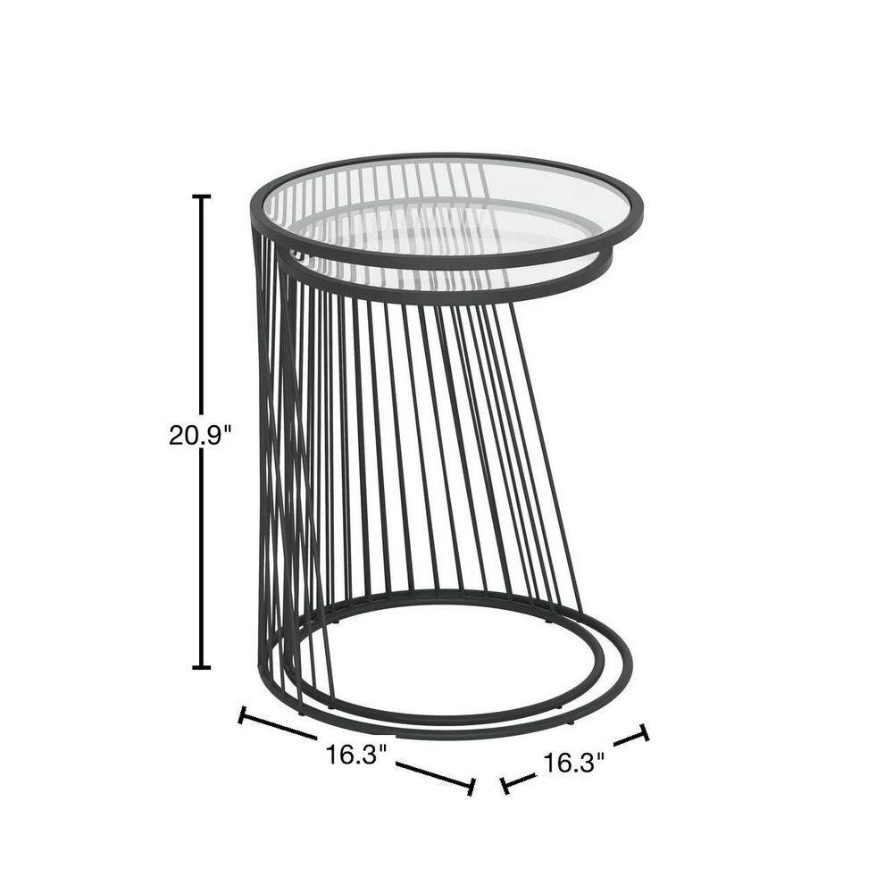 Shine Clear and Black Nesting Tables by ZUO 5 Shine Clear and Black Nesting Tables by ZUO - Image 3