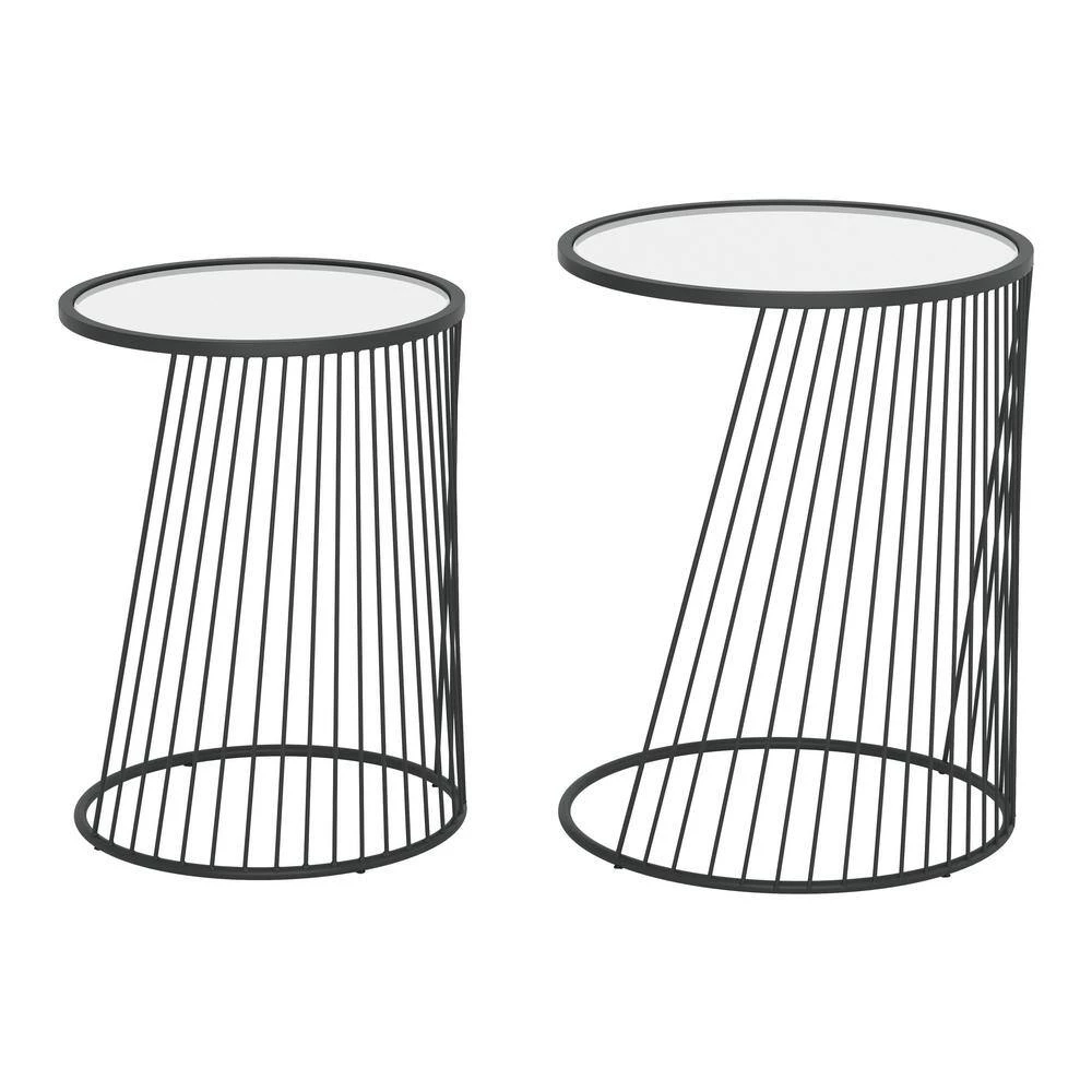 Shine Clear and Black Nesting Tables by ZUO 4 Shine Clear and Black Nesting Tables by ZUO - Image 2