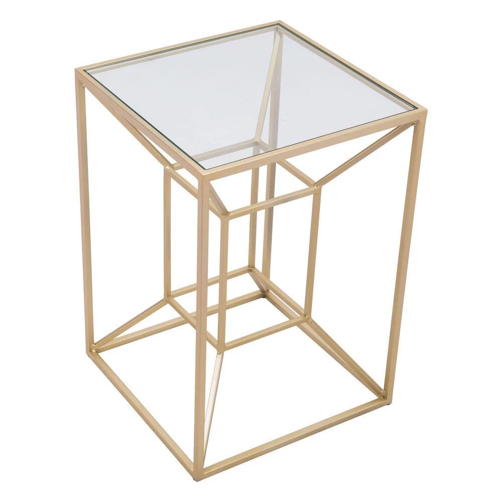 Canyon Clear and Gold Side Table by ZUO 7 Canyon Clear and Gold Side Table by ZUO - Image 5
