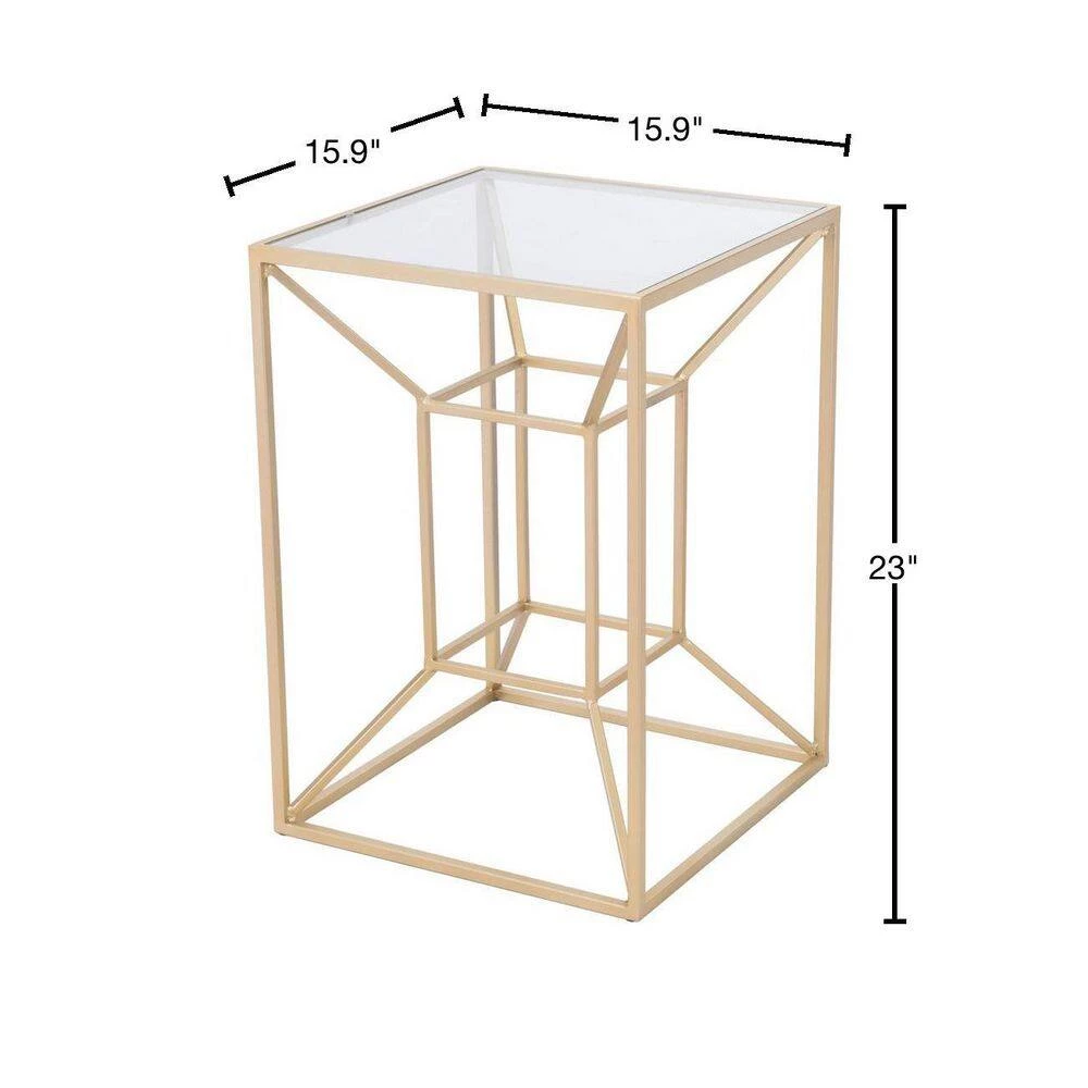 Canyon Clear and Gold Side Table by ZUO 5 Canyon Clear and Gold Side Table by ZUO - Image 3
