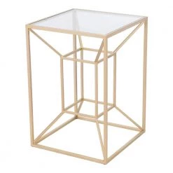 Canyon Clear and Gold Side Table by ZUO