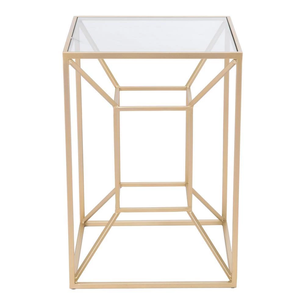 Canyon Clear and Gold Side Table by ZUO 6 Canyon Clear and Gold Side Table by ZUO - Image 4