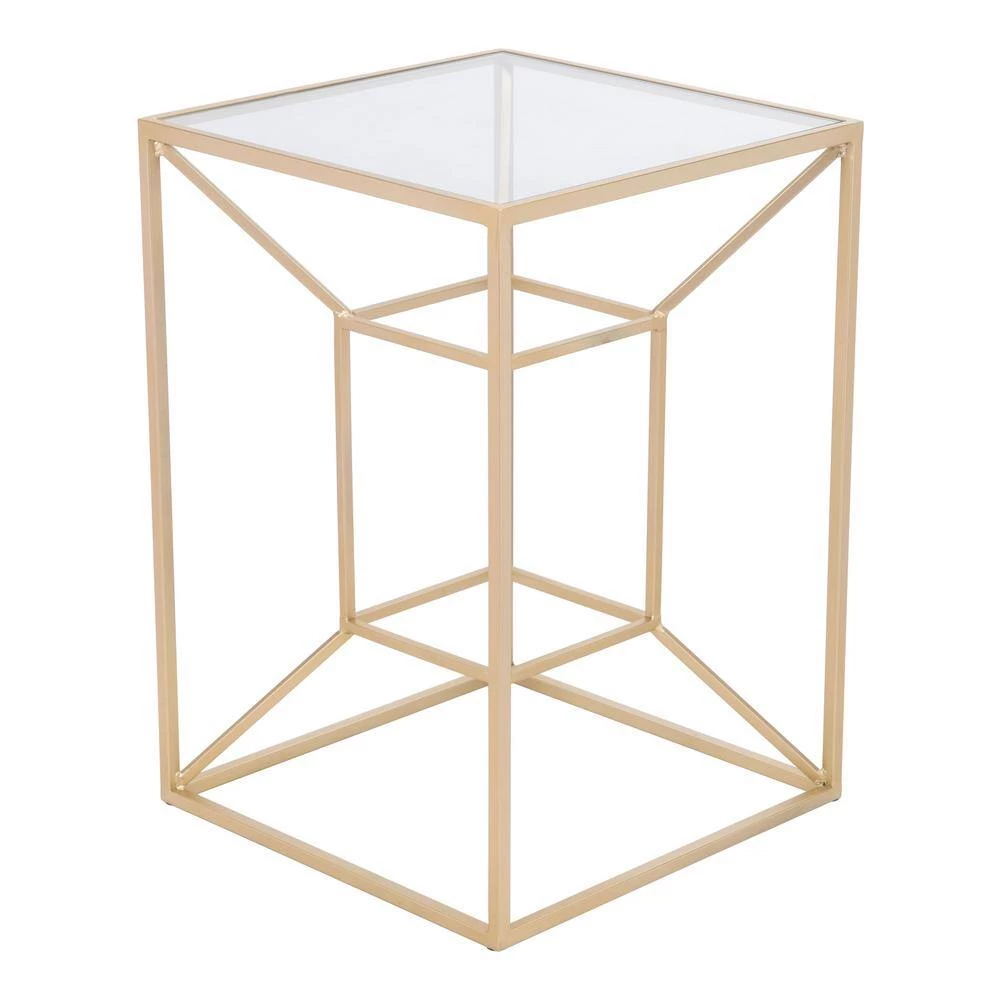 Canyon Clear and Gold Side Table by ZUO 4 Canyon Clear and Gold Side Table by ZUO - Image 2