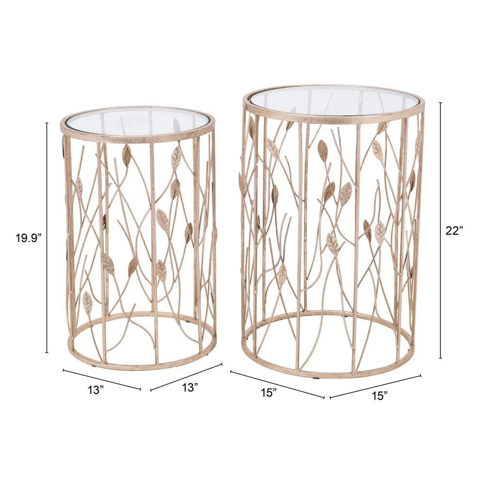 Sage Gold Side Table Set by ZUO 6 Sage Gold Side Table Set by ZUO - Image 4