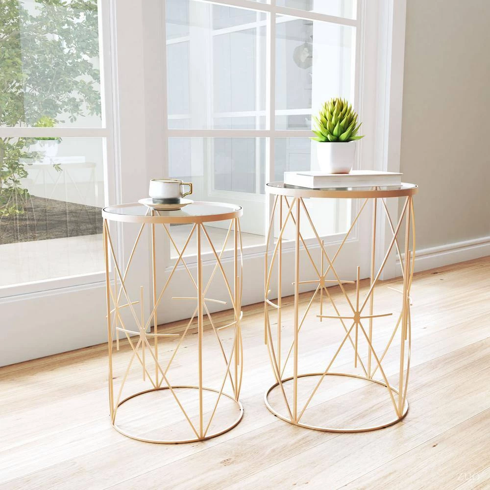 Hadrian Gold Side Table Set by ZUO 9 Hadrian Gold Side Table Set by ZUO - Image 7