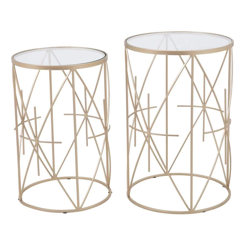 Hadrian Gold Side Table Set by ZUO 3 Hadrian Gold Side Table Set by ZUO