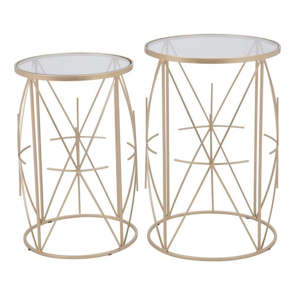 Hadrian Gold Side Table Set by ZUO 6 Hadrian Gold Side Table Set by ZUO - Image 4