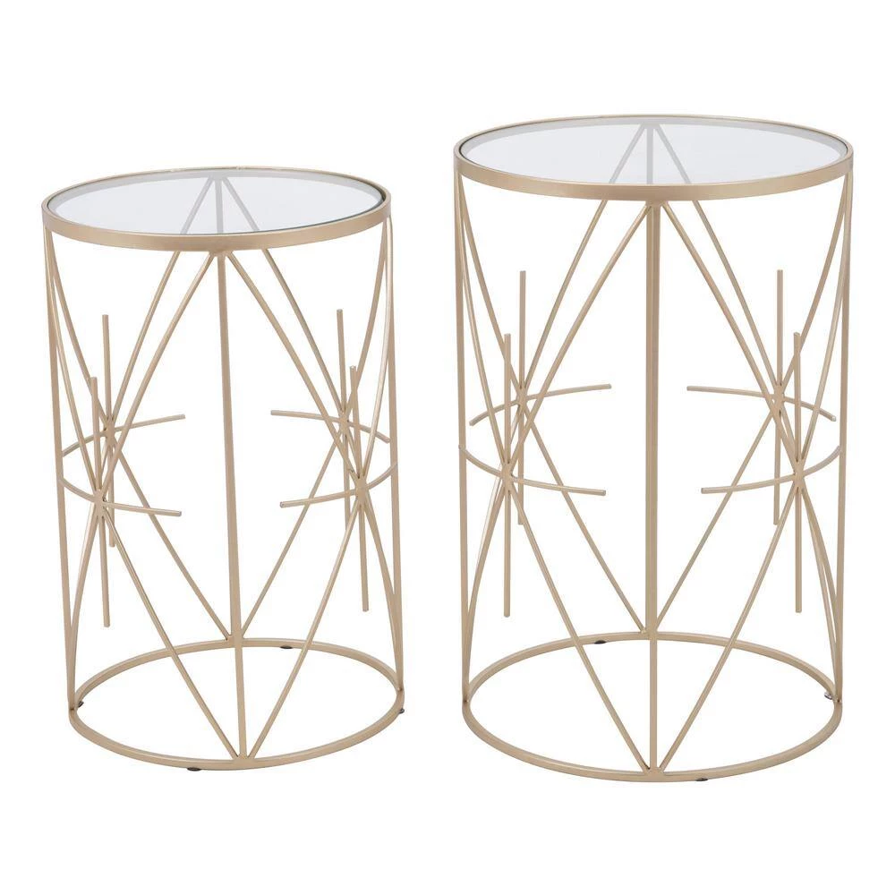 Hadrian Gold Side Table Set by ZUO 4 Hadrian Gold Side Table Set by ZUO - Image 2