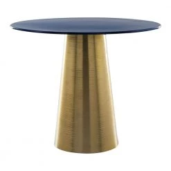 Reo Dark Blue and Gold Side Table by ZUO