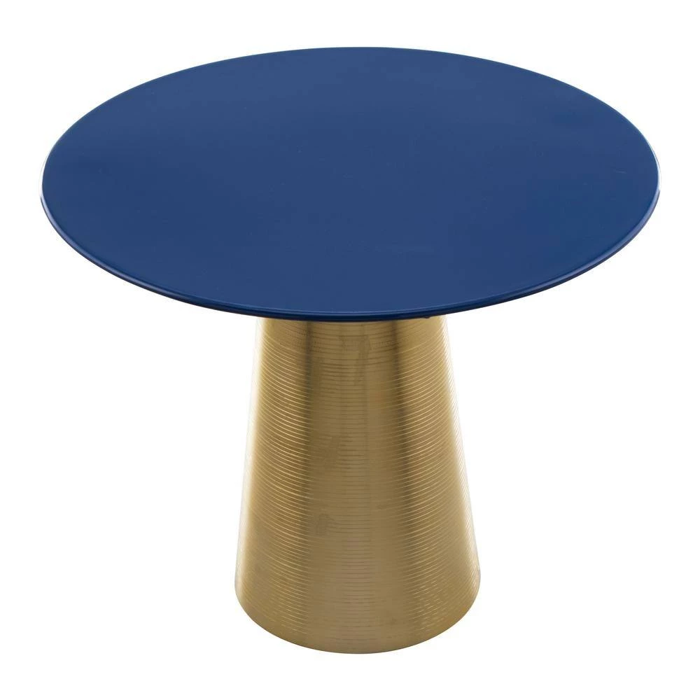 Reo Dark Blue and Gold Side Table by ZUO 4 Reo Dark Blue and Gold Side Table by ZUO - Image 2