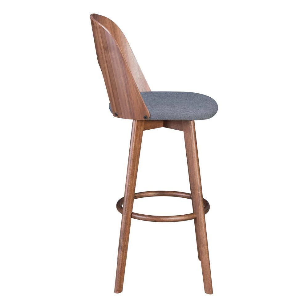 Anton Barstool (Set of 2) Walnut & Dark Gray by ZUO 7 Anton Barstool (Set of 2) Walnut & Dark Gray by ZUO - Image 5