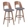 Anton Barstool (Set of 2) Walnut & Dark Gray by ZUO -BOSS Offic Shop dark gray zuo bar stools 101019 64 1000