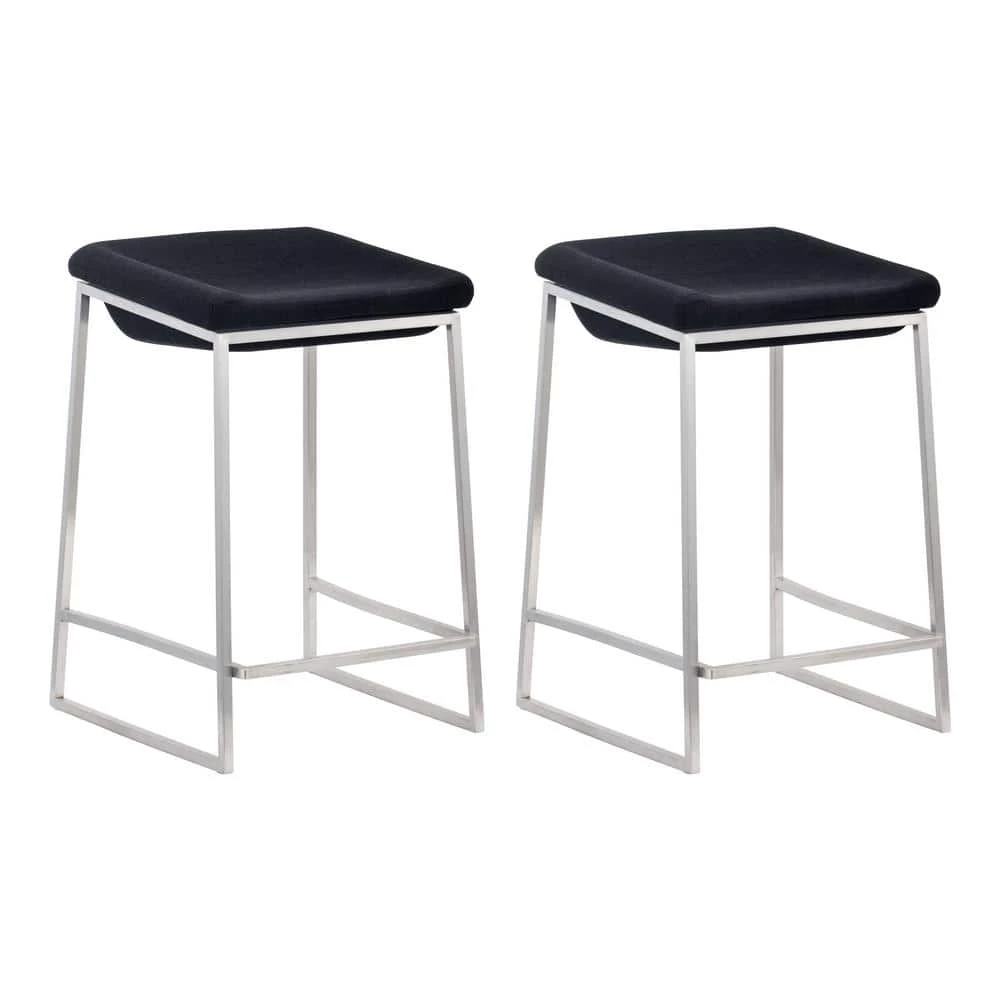 Lids Backless Metal Counter Height Stool 25.6 in. (Set of 2) Dark Gray by ZUO 3 Lids Backless Metal Counter Height Stool 25.6 in. (Set of 2) Dark Gray by ZUO