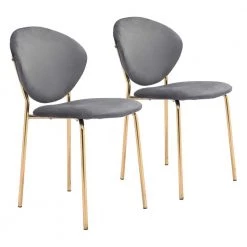 Clyde Dark Gray Dining Chair (Set of 2) by ZUO