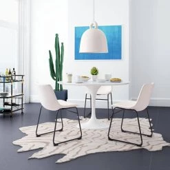 Smart Distressed White, Black Polyurethane Dining Side Chair Set of 2 by ZUO -Default Template 6 distressed white zuo dining chairs 100842 31 1000