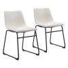 Smart Distressed White, Black Polyurethane Dining Side Chair Set of 2 by ZUO -Default Template 6 distressed white zuo dining chairs 100842 64 1000