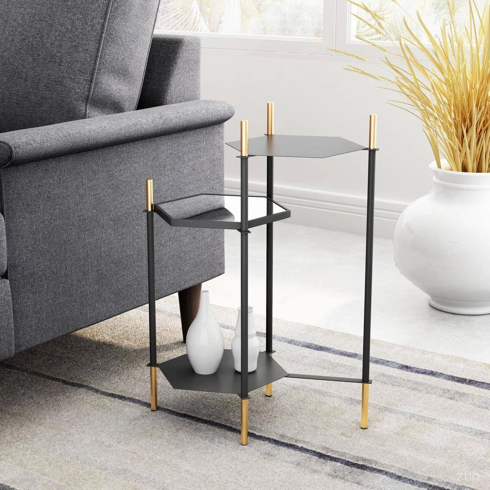 Austin Gold and Black Side Table by ZUO 9 Austin Gold and Black Side Table by ZUO - Image 7
