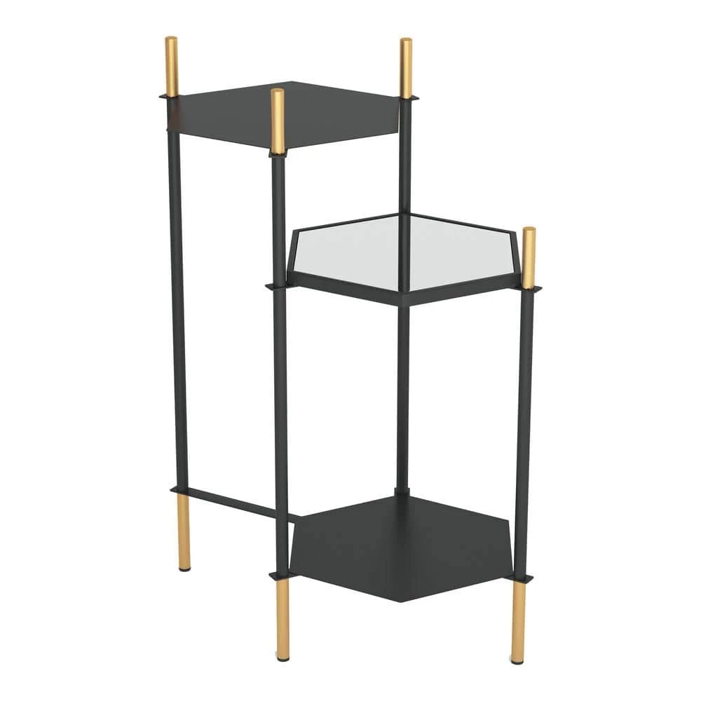 Austin Gold and Black Side Table by ZUO 3 Austin Gold and Black Side Table by ZUO