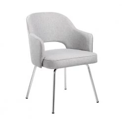 Designer Style Guest Chair Granite Linen Fabric Chrome Steel Legs by BOSS Office Products