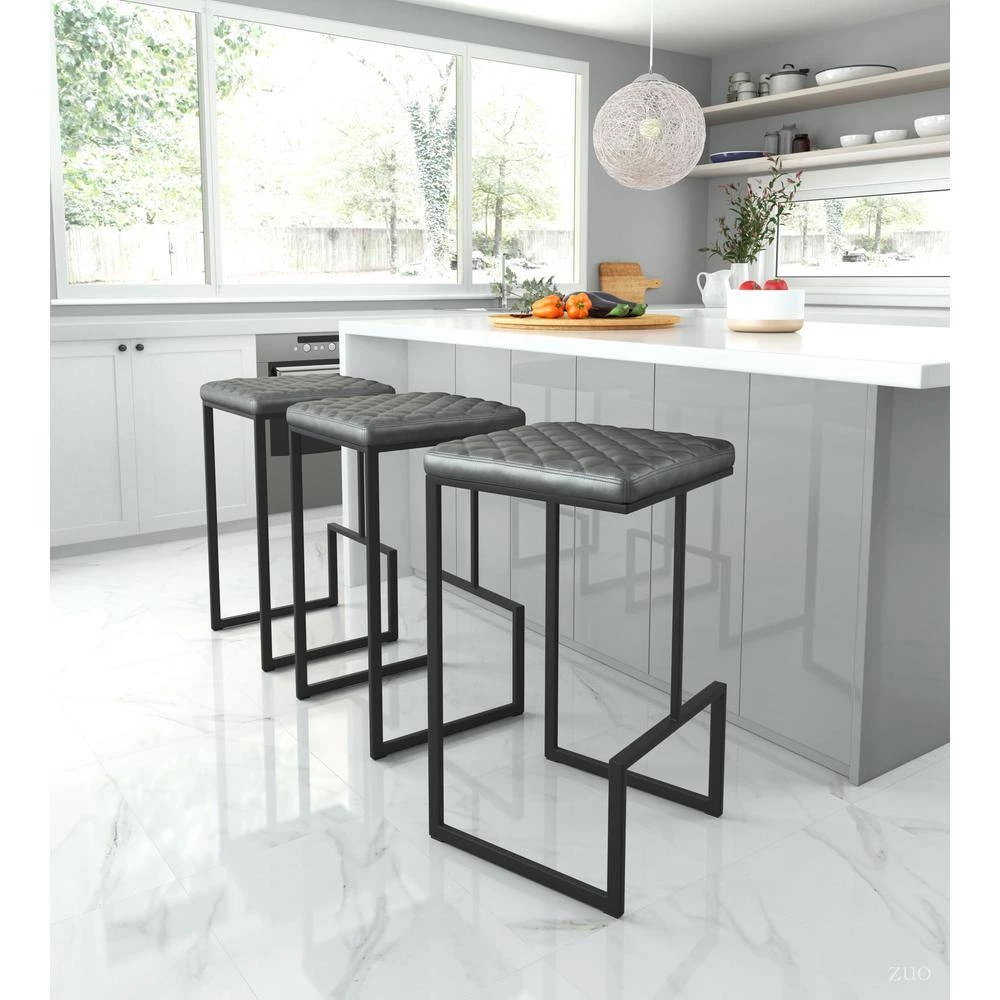 Element 17 in. Gray Bar Stool by ZUO 10 Element 17 in. Gray Bar Stool by ZUO - Image 8