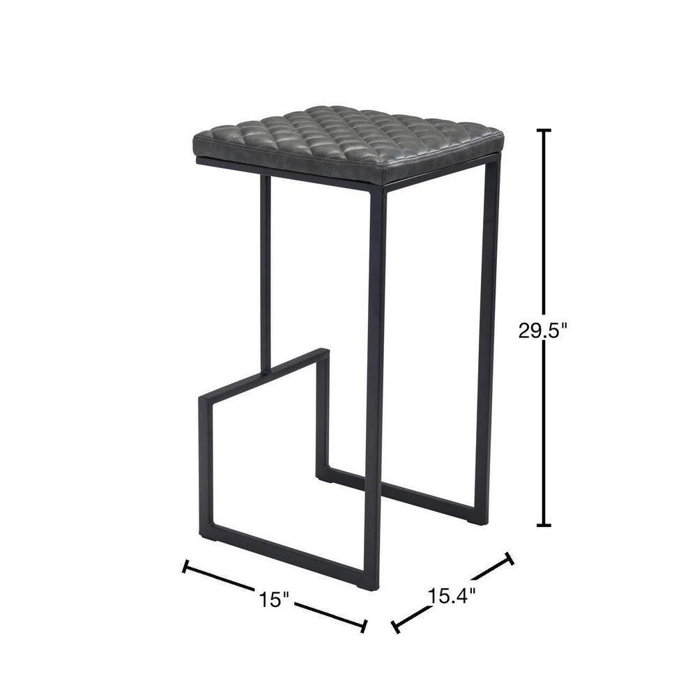 Element 17 in. Gray Bar Stool by ZUO 5 Element 17 in. Gray Bar Stool by ZUO - Image 3
