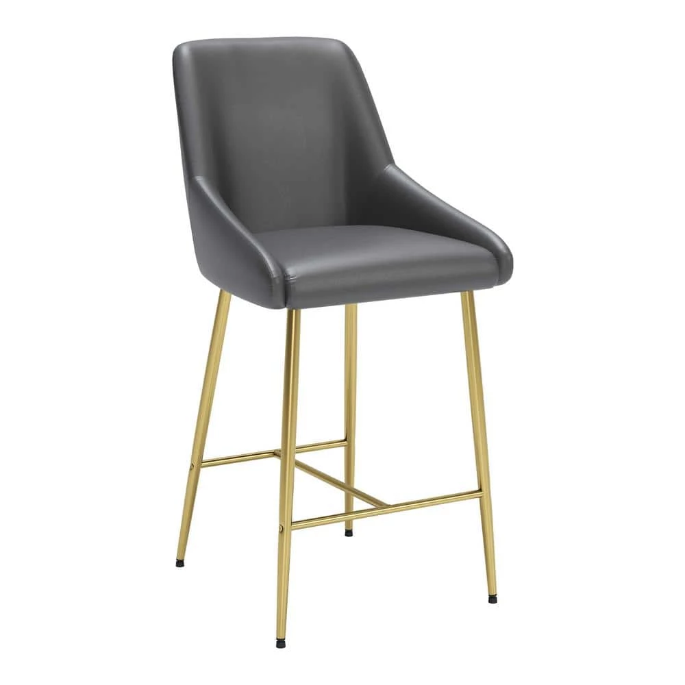 Madelaine Gray 100% Polyurethane Counter Chair by ZUO 3 Madelaine Gray 100% Polyurethane Counter Chair by ZUO
