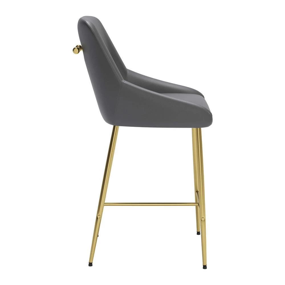 Madelaine Gray 100% Polyurethane Counter Chair by ZUO 4 Madelaine Gray 100% Polyurethane Counter Chair by ZUO - Image 2