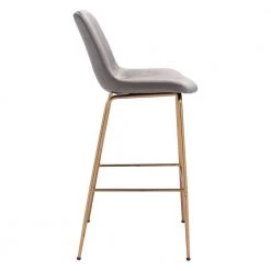 Tony Bar Chair Gray & Gold by ZUO -Default Template 6 gray zuo bar stools 101756 4f 1000
