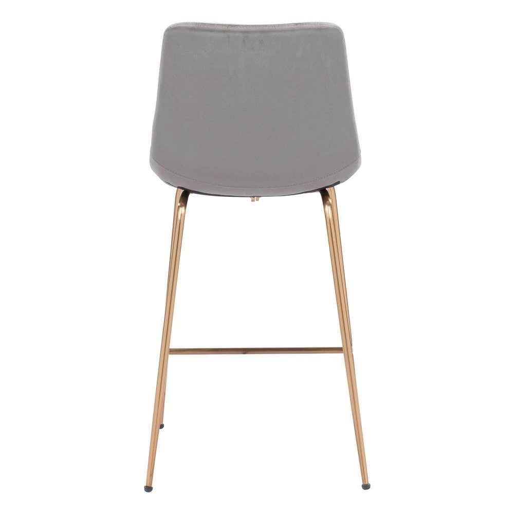 Tony Counter Chair Gray & Gold by ZUO 6 Tony Counter Chair Gray & Gold by ZUO - Image 4