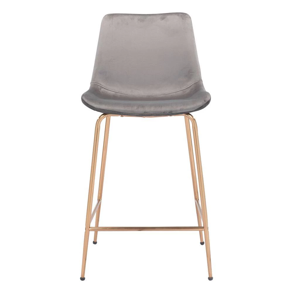 Tony Counter Chair Gray & Gold by ZUO 4 Tony Counter Chair Gray & Gold by ZUO - Image 2